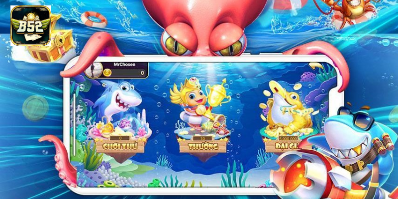 Giao diện bàn chơi bắn cá mượt và dễ thao tác tại B52