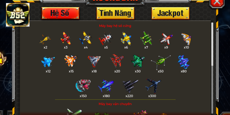 Các loại máy bay hệ số cứng, vận chuyển và hệ số ngẫu nhiên trong game