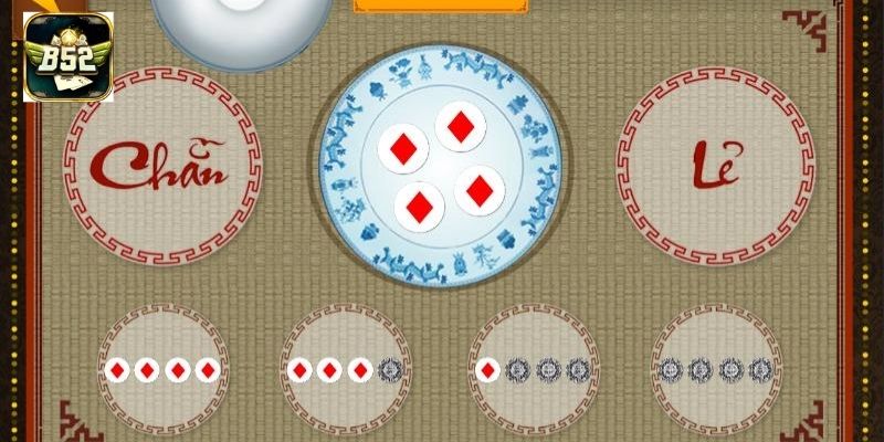 Khung chat và bảng cược trực tiếp khi chơi xóc đĩa tại B52